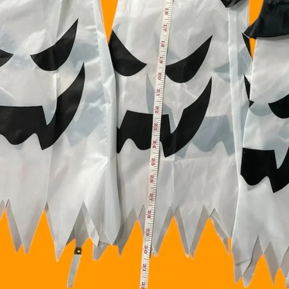 Halloween Decorations- 3 Large Ghosts w/ Light up Hats - 8”w x 30”h - Brand New - Picture 3 of 4